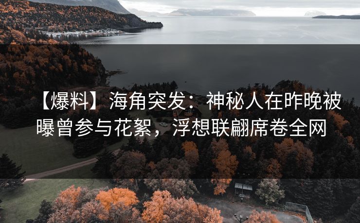 【爆料】海角突发：神秘人在昨晚被曝曾参与花絮，浮想联翩席卷全网  第1张