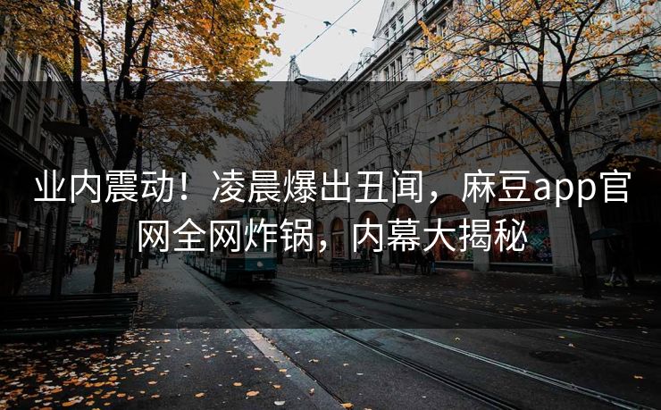 业内震动！凌晨爆出丑闻，麻豆app官网全网炸锅，内幕大揭秘  第1张