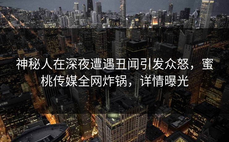 神秘人在深夜遭遇丑闻引发众怒，蜜桃传媒全网炸锅，详情曝光