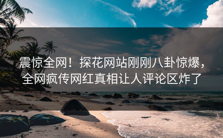 震惊全网！探花网站刚刚八卦惊爆，全网疯传网红真相让人评论区炸了