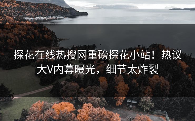 探花在线热搜网重磅探花小站！热议大V内幕曝光，细节太炸裂