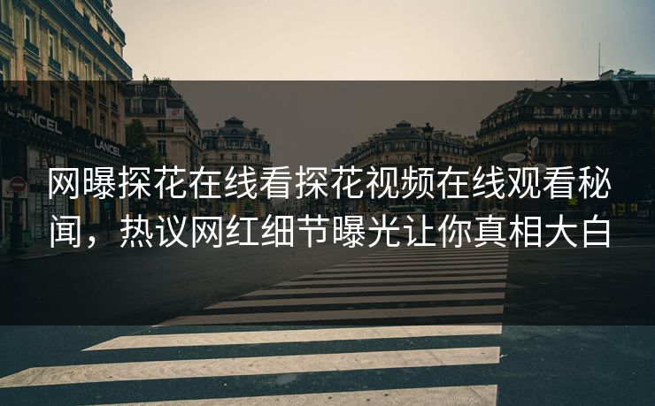 网曝探花在线看探花视频在线观看秘闻，热议网红细节曝光让你真相大白
